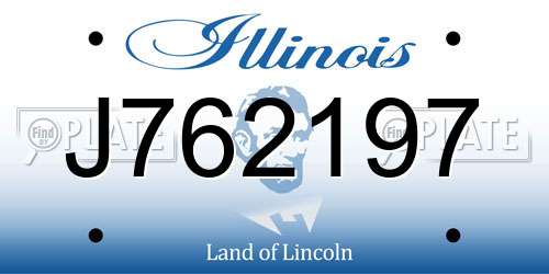 J762197 Illinois License Plate