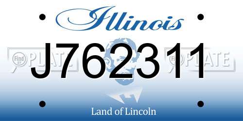 J762311 Illinois License Plate