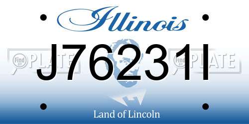 J76231I Illinois License Plate