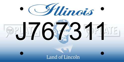 J767311 Illinois License Plate