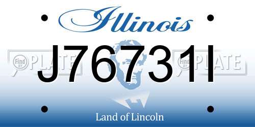 J76731I Illinois License Plate