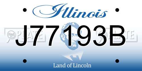 J77193B Illinois License Plate