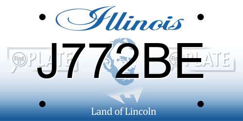 J772BE Illinois License Plate