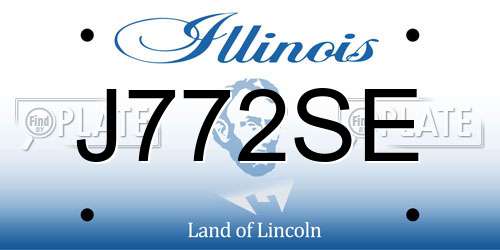 J772SE Illinois License Plate