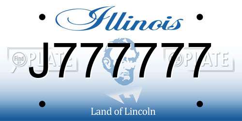 J777777 Illinois License Plate