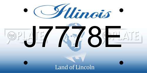 J7778E Illinois License Plate