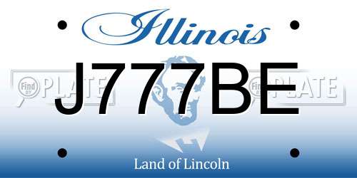 J777BE Illinois License Plate