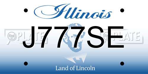 J777SE Illinois License Plate