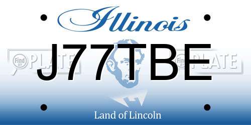J77TBE Illinois License Plate