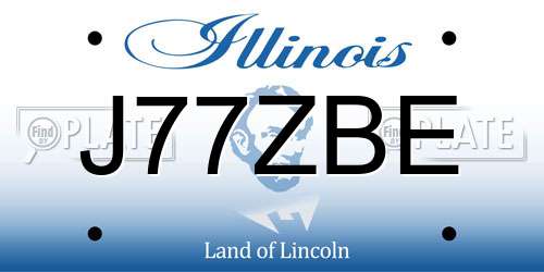 J77ZBE Illinois License Plate