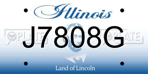 J7808G Illinois License Plate