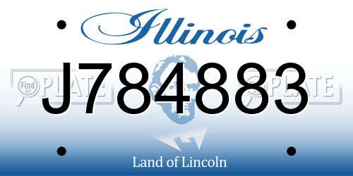 J784883 Illinois License Plate