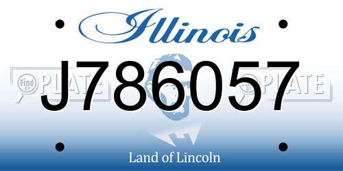J786057 Illinois License Plate
