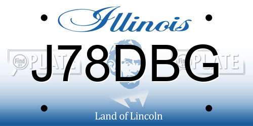 J78DBG Illinois License Plate