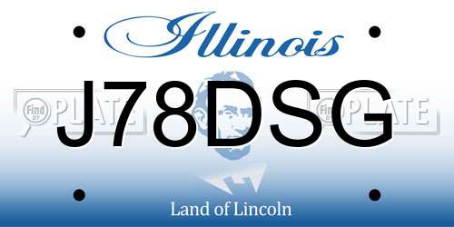 J78DSG Illinois License Plate