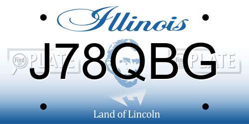 J78QBG Illinois License Plate