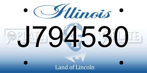 J794530 Illinois License Plate