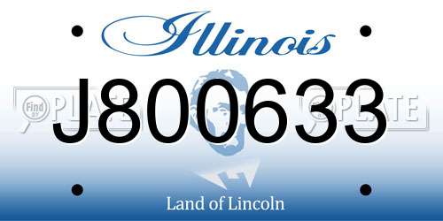 J800633 Illinois License Plate