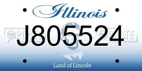 J805524 Illinois License Plate
