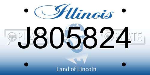 J805824 Illinois License Plate
