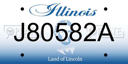 J80582A Illinois License Plate