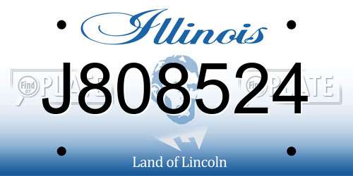 J808524 Illinois License Plate
