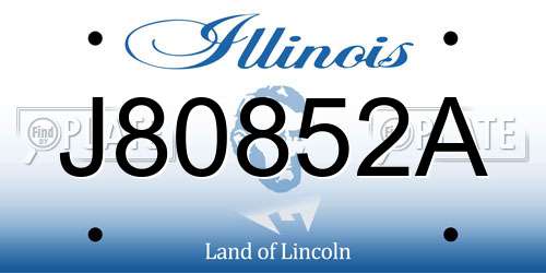 J80852A Illinois License Plate
