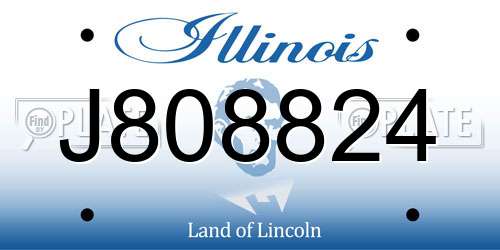 J808824 Illinois License Plate