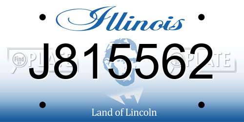 J815562 Illinois License Plate