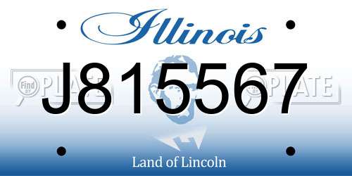 J815567 Illinois License Plate