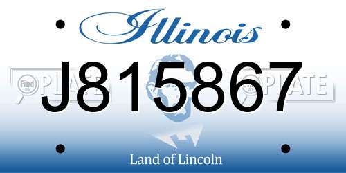 J815867 Illinois License Plate