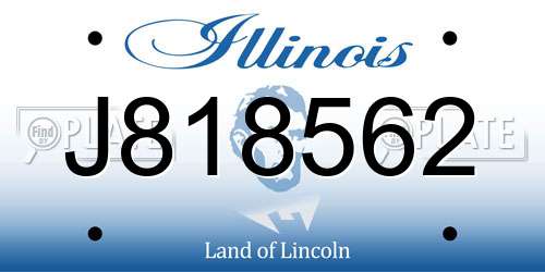 J818562 Illinois License Plate