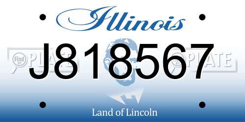 J818567 Illinois License Plate