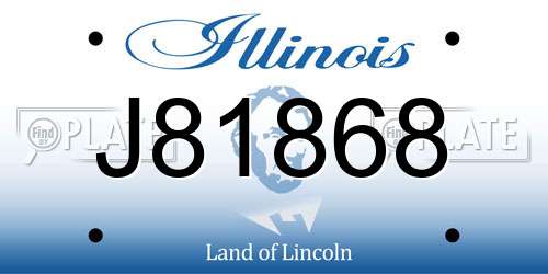 J81868 Illinois License Plate