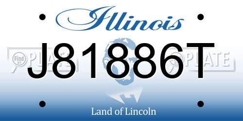 J81886T Illinois License Plate