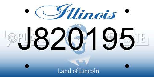 J820195 Illinois License Plate