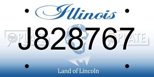 J828767 Illinois License Plate