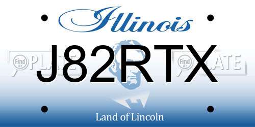 J82RTX Illinois License Plate