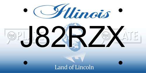 J82RZX Illinois License Plate