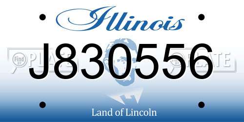 J830556 Illinois License Plate