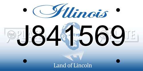 J841569 Illinois License Plate