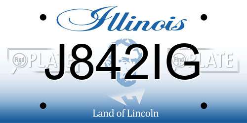 J842IG Illinois License Plate
