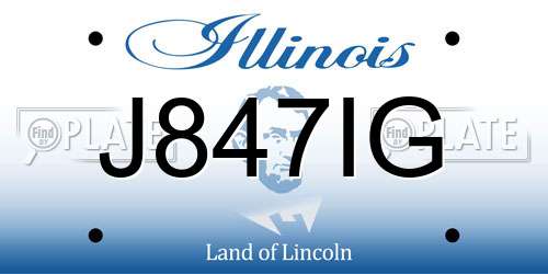 J847IG Illinois License Plate