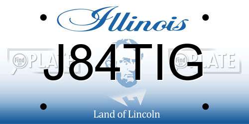 J84TIG Illinois License Plate