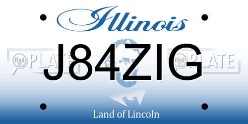 J84ZIG Illinois License Plate