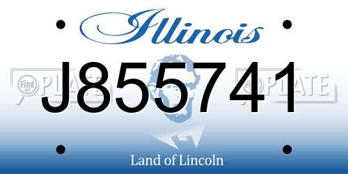 J855741 Illinois License Plate