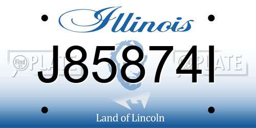 J85874I Illinois License Plate