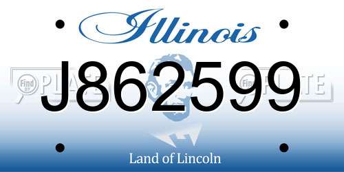 J862599 Illinois License Plate