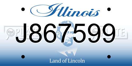 J867599 Illinois License Plate