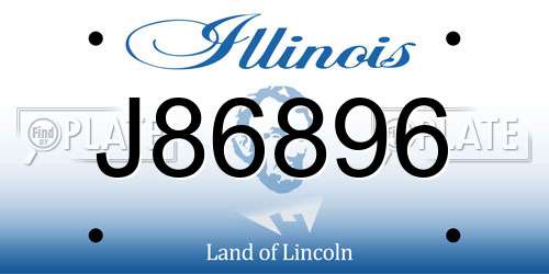J86896 Illinois License Plate